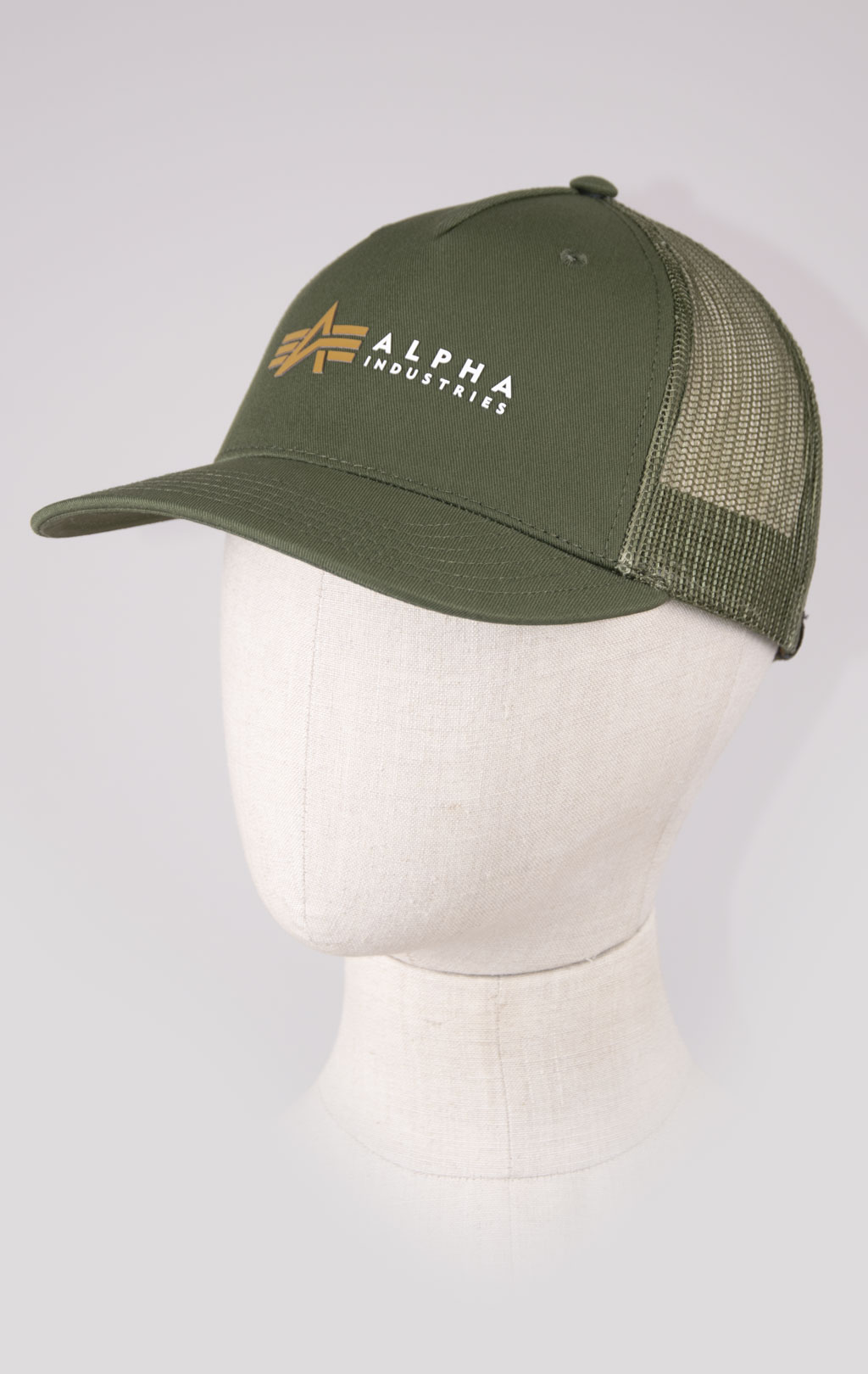 Бейсболка ALPHA INDUSTRIES ALPHA LABEL TRUCKER CAP dark olive 