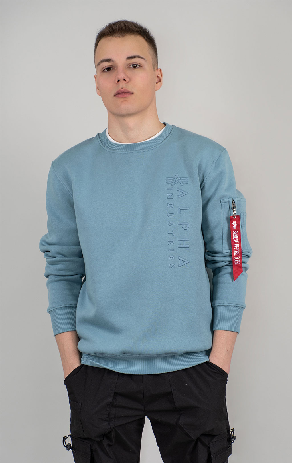 Свитшот ALPHA INDUSTRIES EMB SWEATER greyblue 