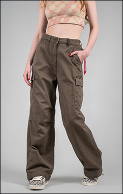 Женские брюки-карго парашюты ALPHA INDUSTRIES M-65 PANT плотные FW 24/25 coyote brown