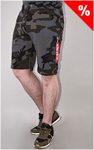 Шорты трикотажные ALPHA INDUSTRIES X-FIT CARGO SHORT black camo