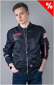 Ветровка ALPHA INDUSTRIES NASA GEN-II FLIGHT JACKET L-2B SS 23 m replica blue