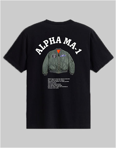 Футболка ALPHA INDUSTRIES ALPHA MA-1 TEE SS 24 black