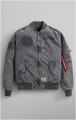 Женская ветровка ALPHA INDUSTRIES RIP AND REPAIR FLIGHT JACKET L-2B SS 24 m aircraft gray