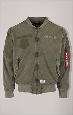 Ветровка ALPHA INDUSTRIES RIP AND REPAIR FLIGHT JACKET L-2B SS 24 m OG-107 green