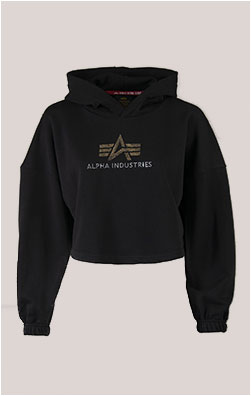 Женская толстовка ALPHA INDUSTRIES CRYSTAL COS HOODY black