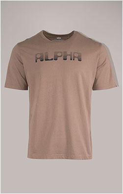 Футболка ALPHA INDUSTRIES ALPHA LOGOS TEE плотная FW 24/25 coyote brown