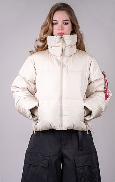 Женская куртка ALPHA INDUSTRIES SIERRA SHORT PUFFER FW 24/25 limestone