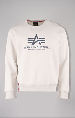 Свитшот ALPHA INDUSTRIES BASIC SWEATER jet stream white