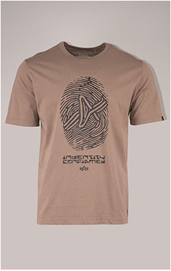 Футболка ALPHA INDUSTRIES ALPHA FINGERPRINT TEE плотная FW 24/25 coyote brown