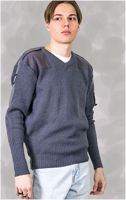 Свитер армейский RAF шерсть80%/нейлон20% V-neck grey blue б/у Англия