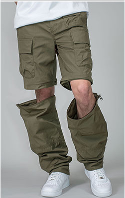 Брюки-шорты ALPHA INDUSTRIES CONVERTIBLE CARGO PANT SS 24 m OG-107 green