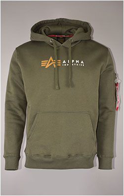 Толстовка ALPHA INDUSTRIES ALPHA LABEL HOODY dark olive