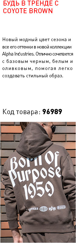 Толстовка ALPHA INDUSTRIES BORN OF PURPOSE HOODIE FW 24/25 coyote brown