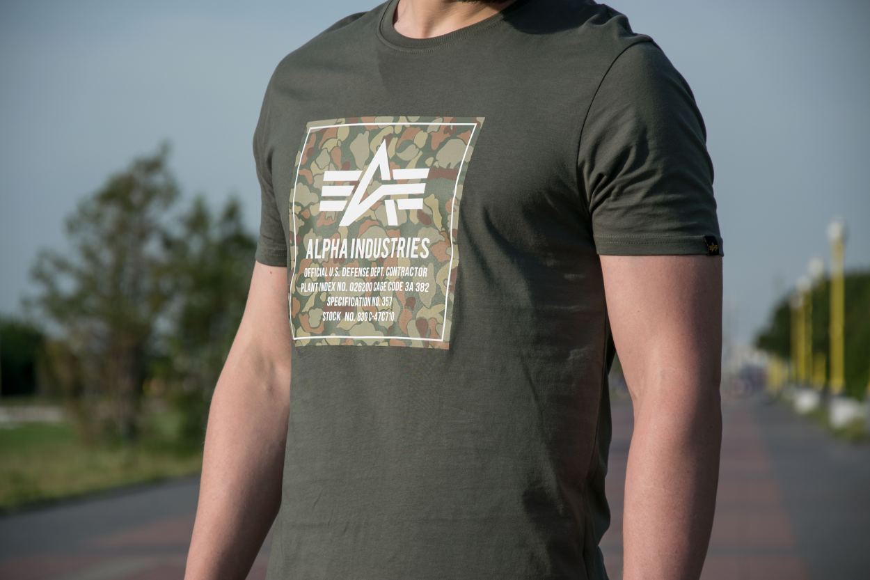 Футболка ALPHA INDUSTRIES CAMO BLOCK T dark olive