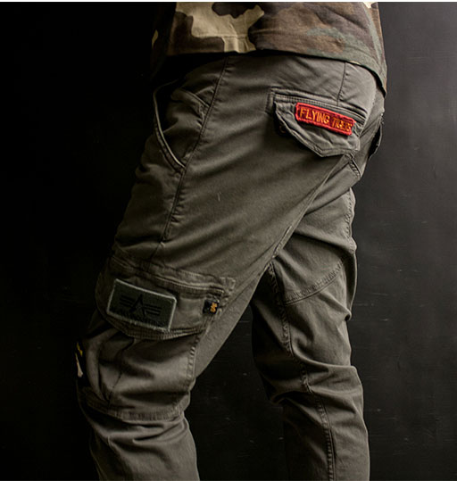 брюки мужсккие Alpha Industries, брюки милитари с карманами, брюки с нашивками